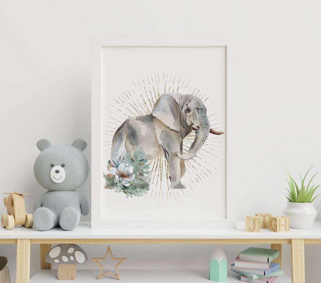 Elephant Canvas - Children's Room Décor - Rolled Canvas Only