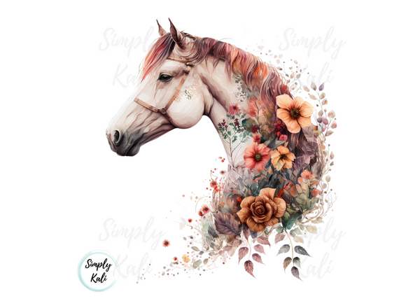 Boho Watercolor Horse - Heavy Weight Glossy Picture Only - Optional Personalization - Unframed