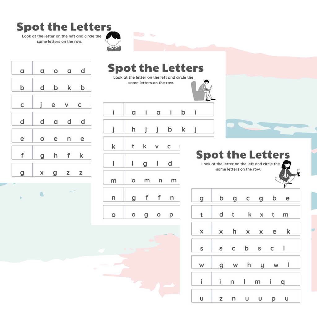 Spot the Letters Worksheets