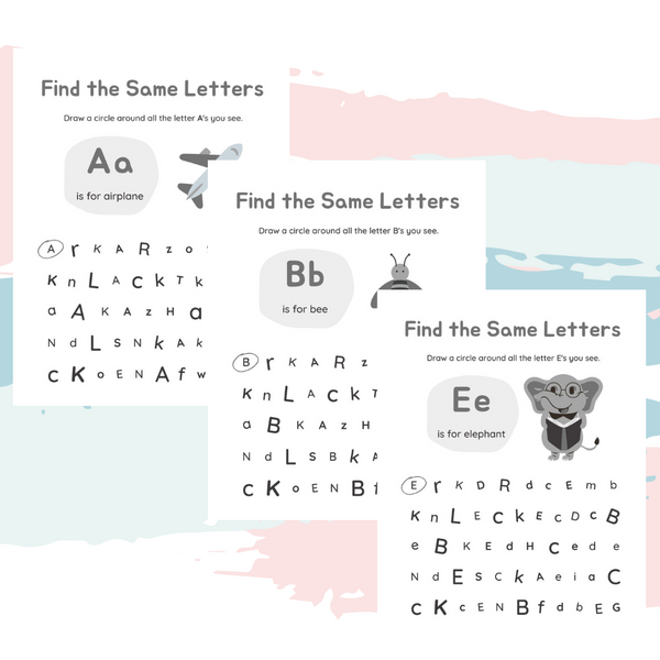 Spot the Letters Worksheets
