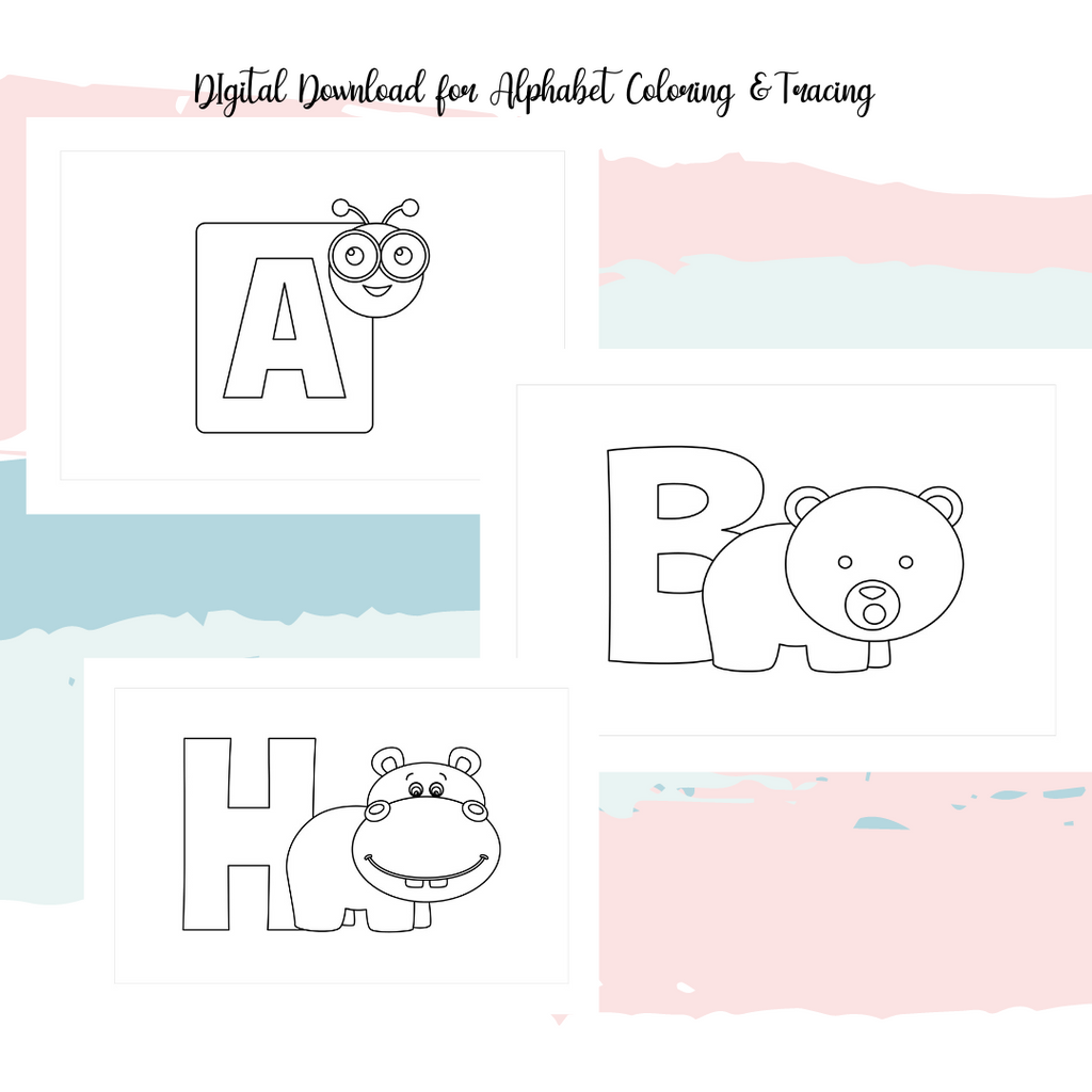 26 Cute Animals Alphabet Coloring Book